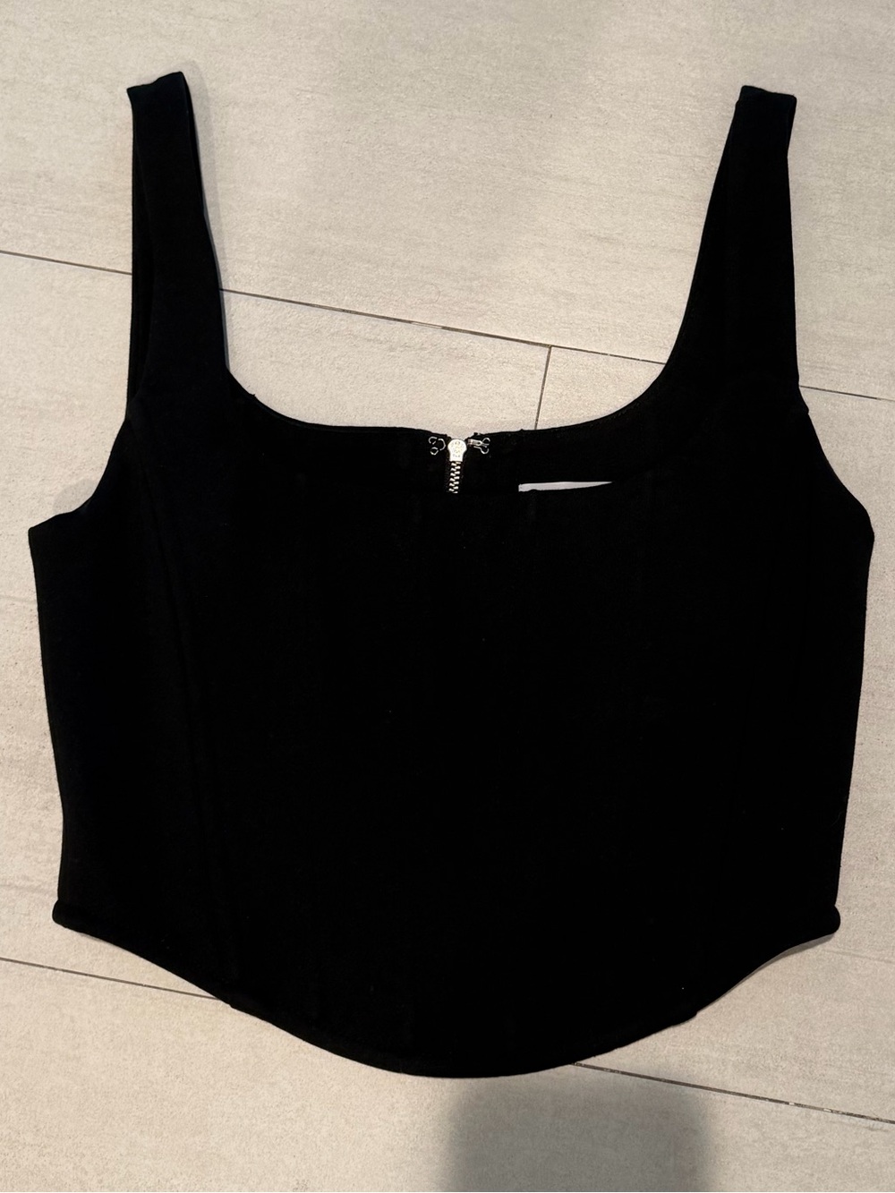 LPA Black Square-Neck Cropped Corset